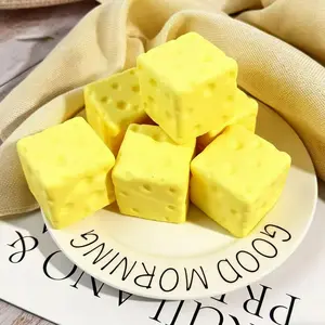 10cm Filled Cheese Squishy Toy Soft Squeeze Food Shaped Fidget Hobby Toy With Thick Inner Stuffing Realistic Texture Portable Decompression Sensory Play Toy Fun Leisure Entertainment Plaything Gift For Kids Adults Collectible Relax Stress Relief Toy