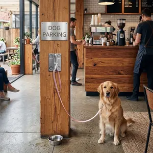 2pcs Heavy Duty Stainless Steel Secure Dog Leash Holder, Dog Tie Out in Yard for Indoor-Outdoor Business Use