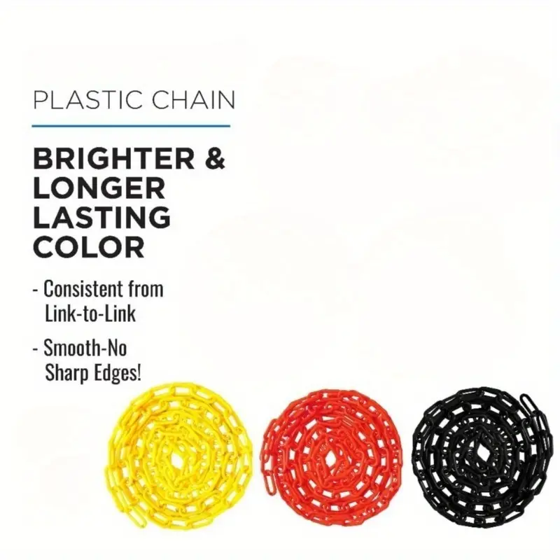Houseables Plastic Chain Links, Safety Barrier Chains, Plastic Chain Barrier, Light Weight Safety Chains, Accessory for Crowd Control, Queue Line, Decoration（Total length: 1000cm/394in）