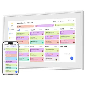 15.6 Inch Digital Calendar, Electronic Planner & Chore Chart, Task Rewards System, Family Photo Display, Syncs with Online Calendars, Interactive Display for Family Schedules, Wall Mount Included