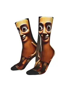 1 Pair Funny Crazy Sock for Men Tung Tung Tung Sahur Meme Hip Hop Vintage Brainrot Happy Quality Pattern Printed Crew compression Sock Novelty Gift Merry Christmas Decoration Gift Xmas Casual Stylish Socks