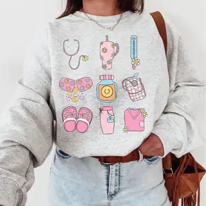 Coquette Nurse Sweatshirt, Pink Bow Nurse Crewneck, Nurses Graduation  Sweatshirt, Girly Nursing Birthday Gift