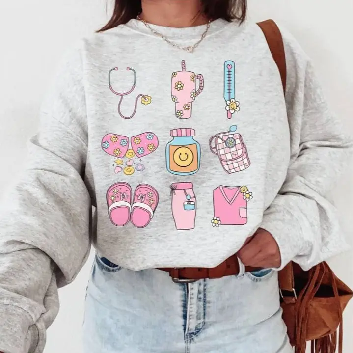Coquette Nurse Sweatshirt, Pink Bow Nurse Crewneck, Nurses Graduation  Sweatshirt, Girly Nursing Birthday Gift