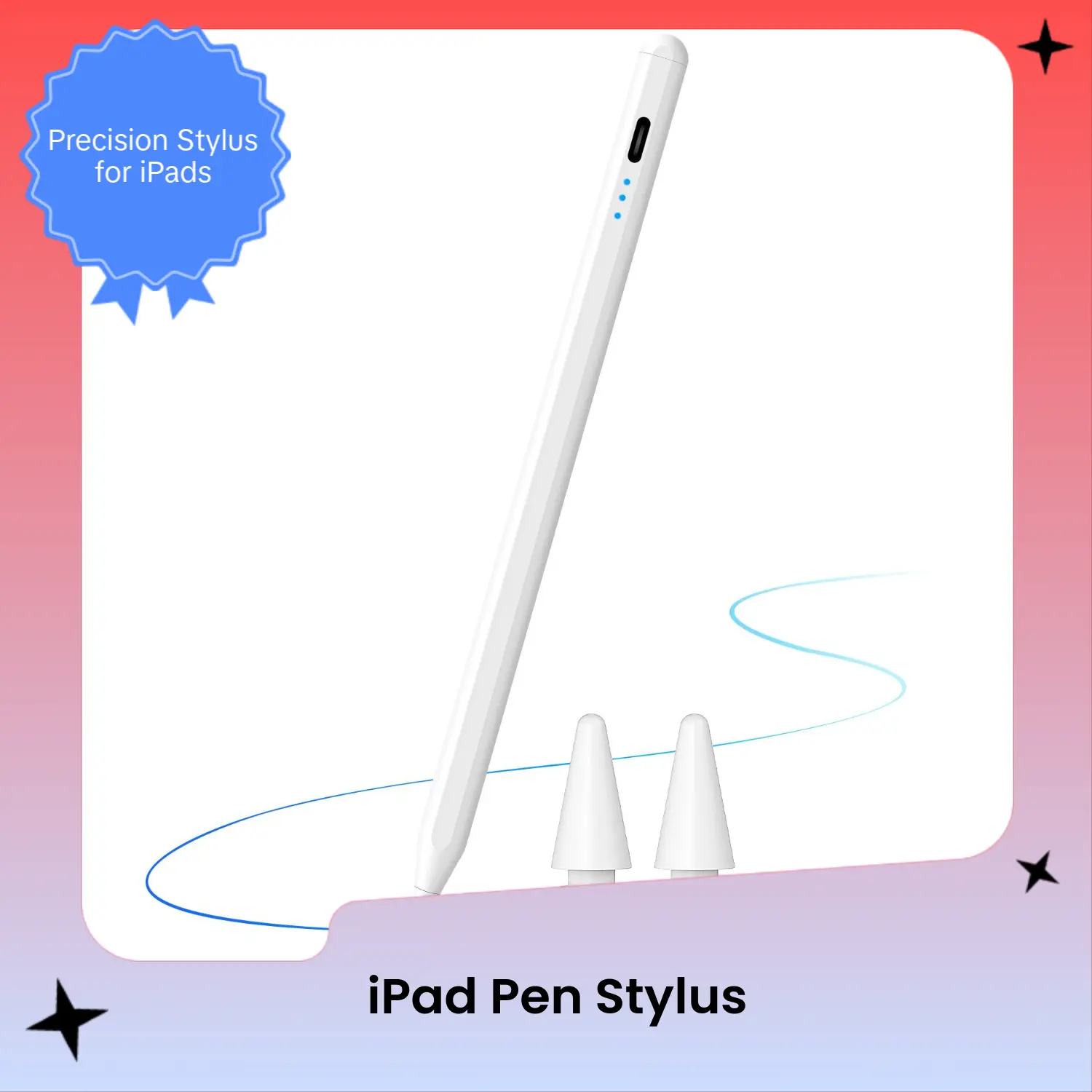 vongong Stylus Pen Portable Button Design for iPad Compatible with iPad 10th/9th/8th/7th/6th Gen, iPad Air 3rd/4th Gen, iPad Pro 11" & 12.9" (2018+), iPad Mini 5th/6th Gen, Digital Pencil Tech Accessories
