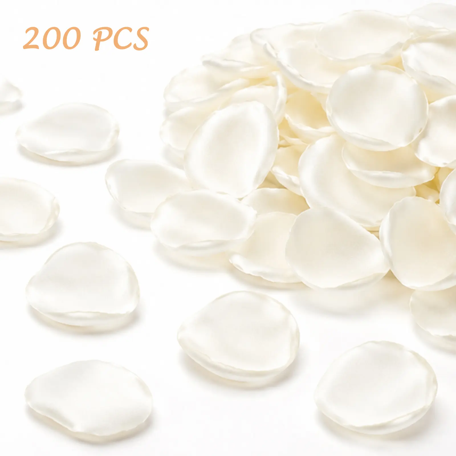 200-Pcs Bulk Pack Realistic Look Faux Silk Ivory Rose Petals, Artificial Decorative Flower Petals for Wedding Decor, Table Centerpiece & Special Event Home Decor; Decorative Fruit