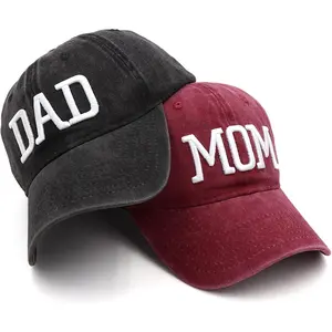 Mom and Dad Hats Fathers Day Mom Dad Gifts Hat Embroidered Adjustable Baseball Caps  Parents Gifts for Couples