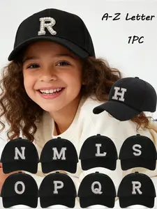 3-8Y Kids 26 Letters Baseball Cap Fashion Casual Breathable Comfort Adjustable Sun Hat For School Park Play Travel Outdoor Sports