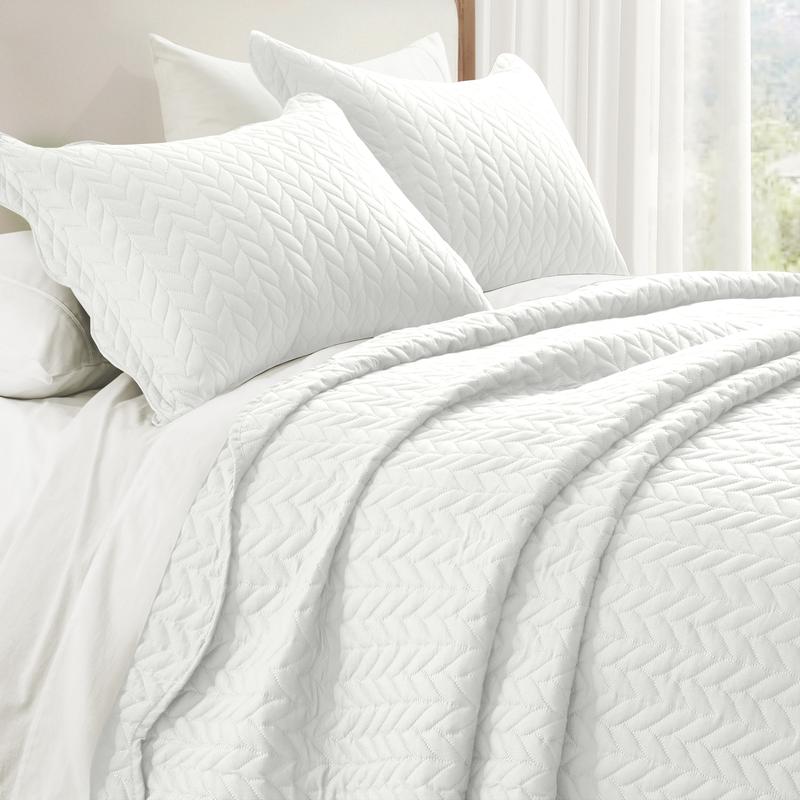 【 Jumpstart Sale 】Imperial Homeware 3 Pcs Quilted Bedspread Bedding Set Reversible Microfiber Coverlet with Pillow Shams for Summer - Lightweight Embossed Design Smooth & Skin Friendly Twin size (Include 1 Pillow Sham), Queen, King & California King Size