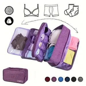 1pc MSBAG Travel Underwear Organizer Bag - Portable Zippered Storage Pouch for Bras, Socks, TSA-Approved, Space-Saving Packing Solution for Suitcases & Carry-Ons, Red, Clothes Organizer Storage, Secure Zipper Closure