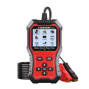Konnwei KW371 12V/24V Car Battery Charger Tester ABS Material 2-in-1 for Left and Right Hand Drive Black/Red Model KW371