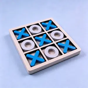 Wooden XO Chess Board Game, Colorful Tic Tac Toe Board Game, Logical Thinking Training Toy, Parent-child Interactive Toy, Board Family Games