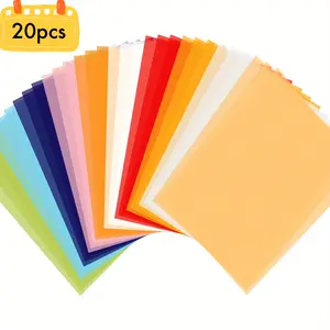 20 Sheets Colored Vellum Paper, 10 Colors Transparent Vellum Paper 8.5 x 11" Translucent Printable Clear Vellum Sheets for Printing Drawing Ink Jet Laser Printer