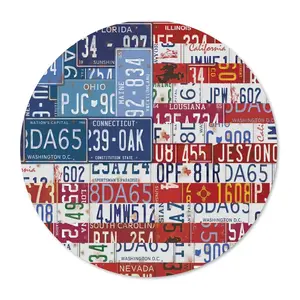 Courtside Market USA Flag 12" x 12" Circular Wood Decor