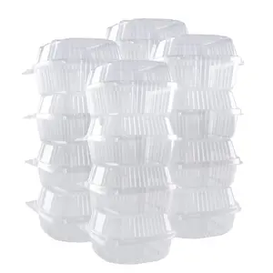 O'Creme Polystyrene Hinged-Lid Container 6 Inch Wide x 3.1 Inch High for Mini Cake Pan - Pack of 50