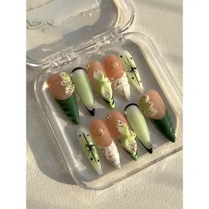 BHI Handmade Oval nails Press-On Nails – Reusable 3D Acrylic, Salon-Quality Design for a Long-Lasting, Natural Finish |               Perfect for an Effortless At-Home Manicure