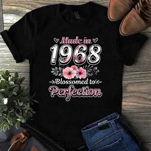 1968 Birthday, Floral 1968 & Born In 1968, Made In 1968 T-Shirt_1