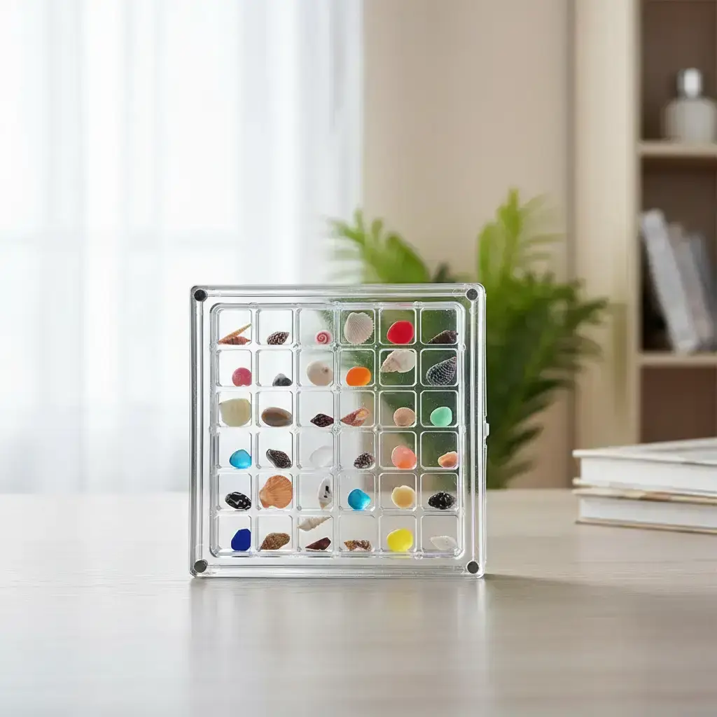 36-grid Clear Shell Display Box, Magnetic Shell Storage Box ...