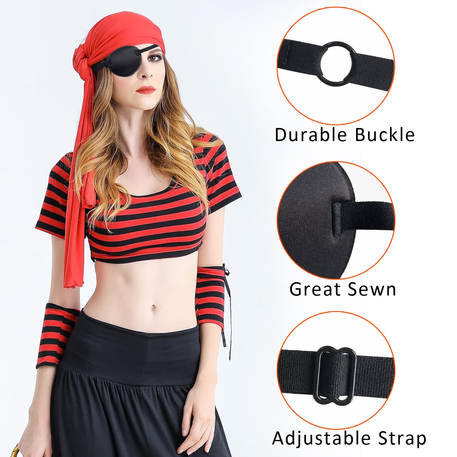 Adjustable Eye Patch (2 Pack) - Breathable Medical Eye Patch for Amblyopia & Lazy Eye Treatment, Left/Right Eye Occlusion, Comfortable for Kids and Adults, Black