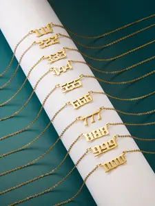 Number Design Pendant Necklace, Stainless Steel Jewelry for Party, Daily Clothing Decor, Trendy All-match & Exquisite Jewelry for Birthday Gift, Trendy Charms Necklace, Chain Necklaces