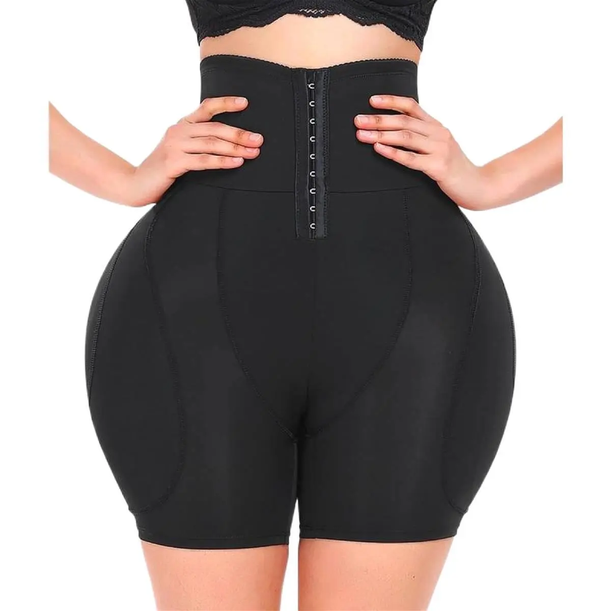 Plus Size High Waist Butt Lifter Shapewear with Removable Pads, Padded Booty Enhancer Control Panty for Curvy Shape Womenswear Compression