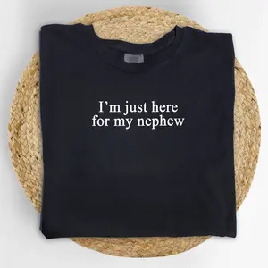 MAPTEES I'm Just Here For My Nephew Comfort Colors Shirt, New Future Aunt Graphic Tee, Cute Auntie T-shirt, Funny Titi Outfits, Clothing