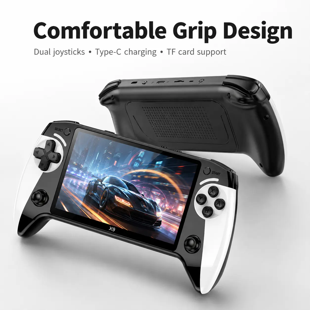 Summerwins X9 Retro Portable Handheld Game Console, 5.5-Inch HD Screen, TV Output, Rechargeable Classic Gaming Device for Travel & Gifts