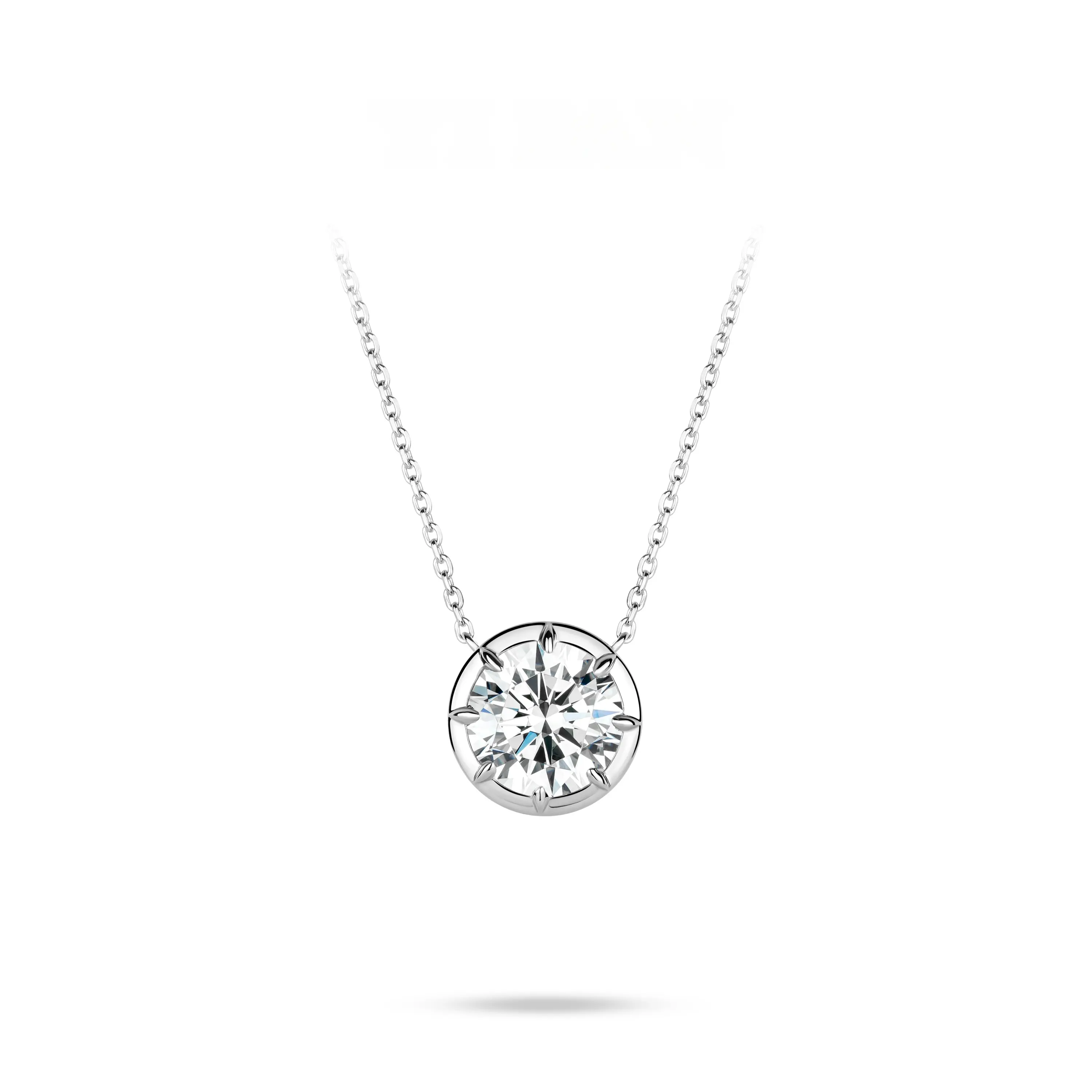 VAMERAY #6500 9 Carat Round Brilliant 8-Prong Solitaire Pendant Necklace