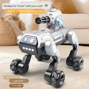 Remote Control Mechanical Dog Toy, Realistic Robot Puppy, 2.4g Programmable Robot, Handshake Sing Dance Interactive Smart Toy, Educational Gift for Boys Age 8-10