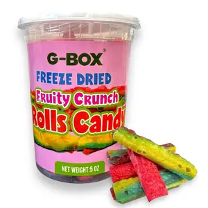 G-Box Freeze Dried Fruity Crunch Rolls Candy, TikTok Trend Items, Freeze Dried Candy, Freeze Dried Strawberries ,Delightful Crunchy Fruity Flavorful Burst, Air-tight Sealed in a Deli Container