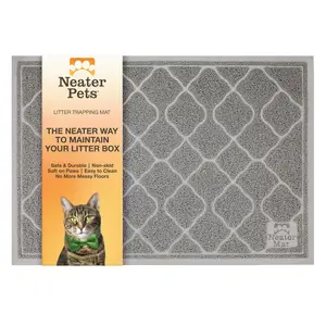 Neater Pets Litter Trapping Mat for Cats - Durable PVC Mat with Deep Grooves & Coils - Anti-Slip Backing - Easy to Clean - Protects Floors from Spilled Litter - Safe for Kittens