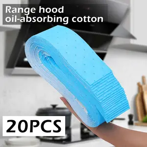 20 Counts Kitchen Range Hood Oil Absorbing Filter Paper, Eco-Friendly Anti-Oil Mesh Layers - Universal Fit for Recirculating/Exhaust Hoods