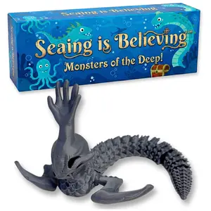 Sea Hand Monster Model, Mythical Deep Sea Cryptid Lore Figurine, Posable Human-Luring Ocean Serpent Desktop Display, Dark Gray Altered Reality Mythological Creature Statue