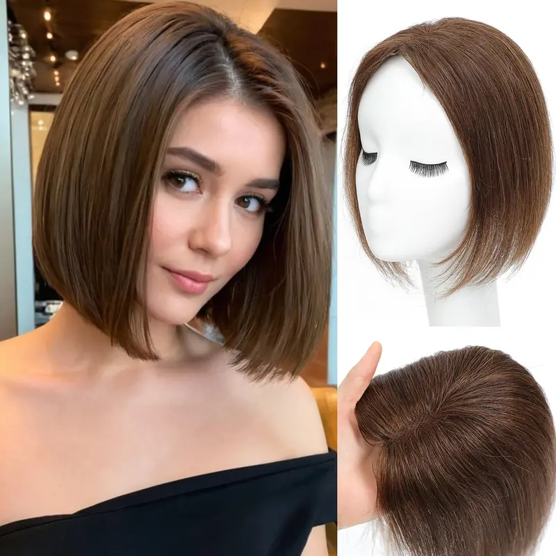 Hair Toppers for Women With Thinning Hair 9x13 Silver Gray  display picture 3
