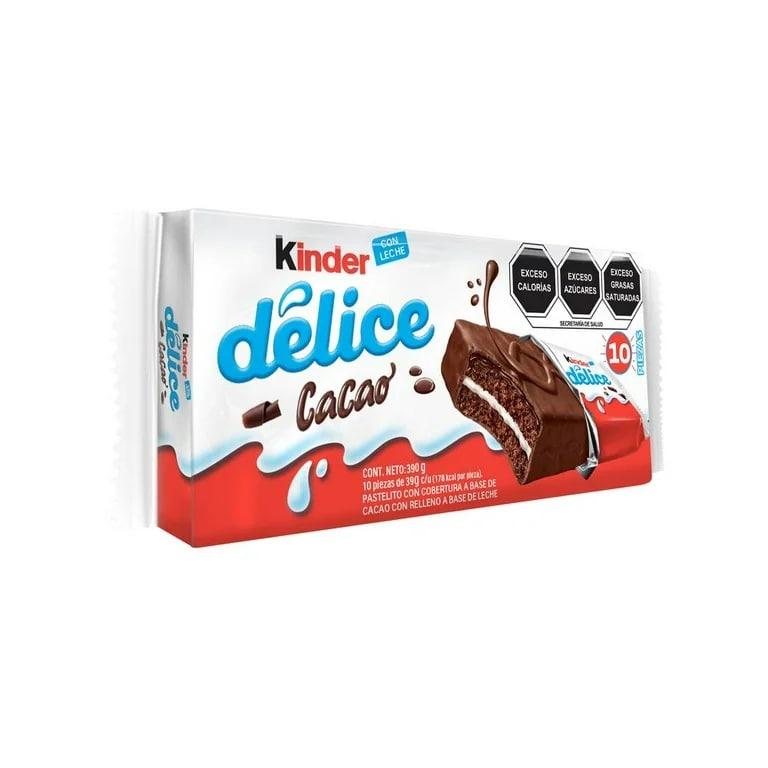 Kinder Delice Cacao Pastelito Milk and Cacao Chocolate Snack 10 Pieces