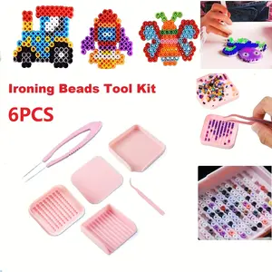 6-Piece Iron-On Bead Tool Set, DIY Dedicated Stitching Beads Tools, Storage Box, Time-Saving Scoop, Alignment Tray