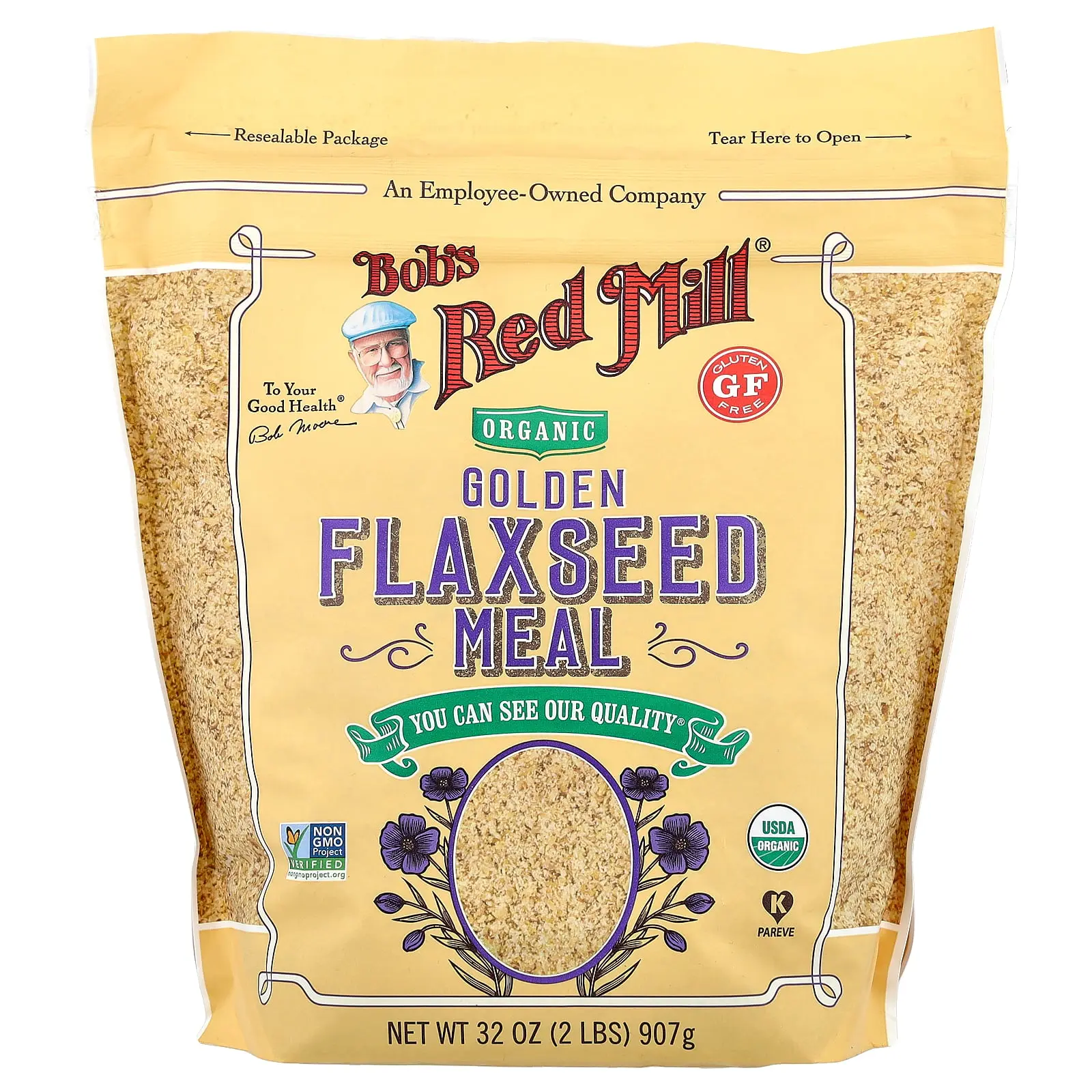 Bob's Red Mill Organic Golden Flaxseed Meal, 32 oz (907 g) Bob's Red Mill Organic Golden Flaxseed Meal, 32 oz (907 g)