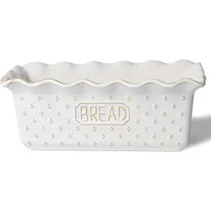 Loaf Pan for Baking Bread, 9 x 5 Inch, Nonstick Bread Pans for Cooking, & Dishwasher Safe, Rectangular Mold (Vintage White)