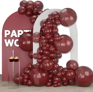 PartyWoo Pearl Burgundy Balloons 140pcs 18 12 10 5 Inch Maroon Wine Colored Arch Kit for Graduation Wedding Anniversary Birthday Party Decorations Red-Z61