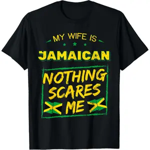 My Wife Is Jamaican Jamaica Heritage Proud Roots Flag Pride T-Shirt Jamaican Heritage Wife Kleidung