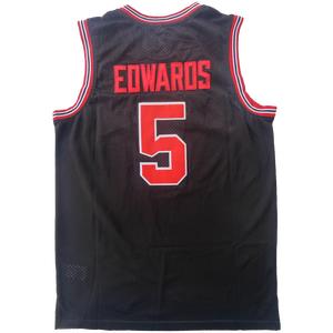 【TikTokShopBlackFriday】Men's Retro Edwards College Basketball Jersey #5 Embroidery Black White Polyester Gifts for Christmas,New Year