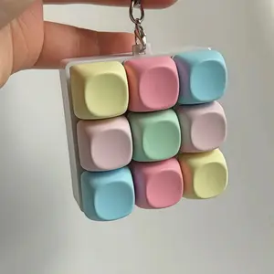 Portable Mechanical Keychain Fidget Toy – Colorful Silicone Keyboard Clicker, Durable Pocket Stress Relief Gadget for Adults & Women, Backpack Accessory with Tactile Button Decompression