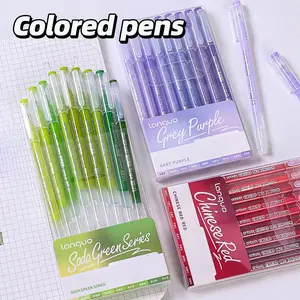 9pcs Colorful Neutral Pens, Ideal for Diary Writing, Note Taking, Coloring, Calendar Planning, School and Office Supplies