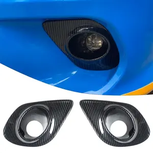 Carbon Fiber Look Front Bumper Fog Light Lamp Cover Trim for 2015+ Dodge Charger High-Quality ABS Material Easy Installation Performance Custom Fit
