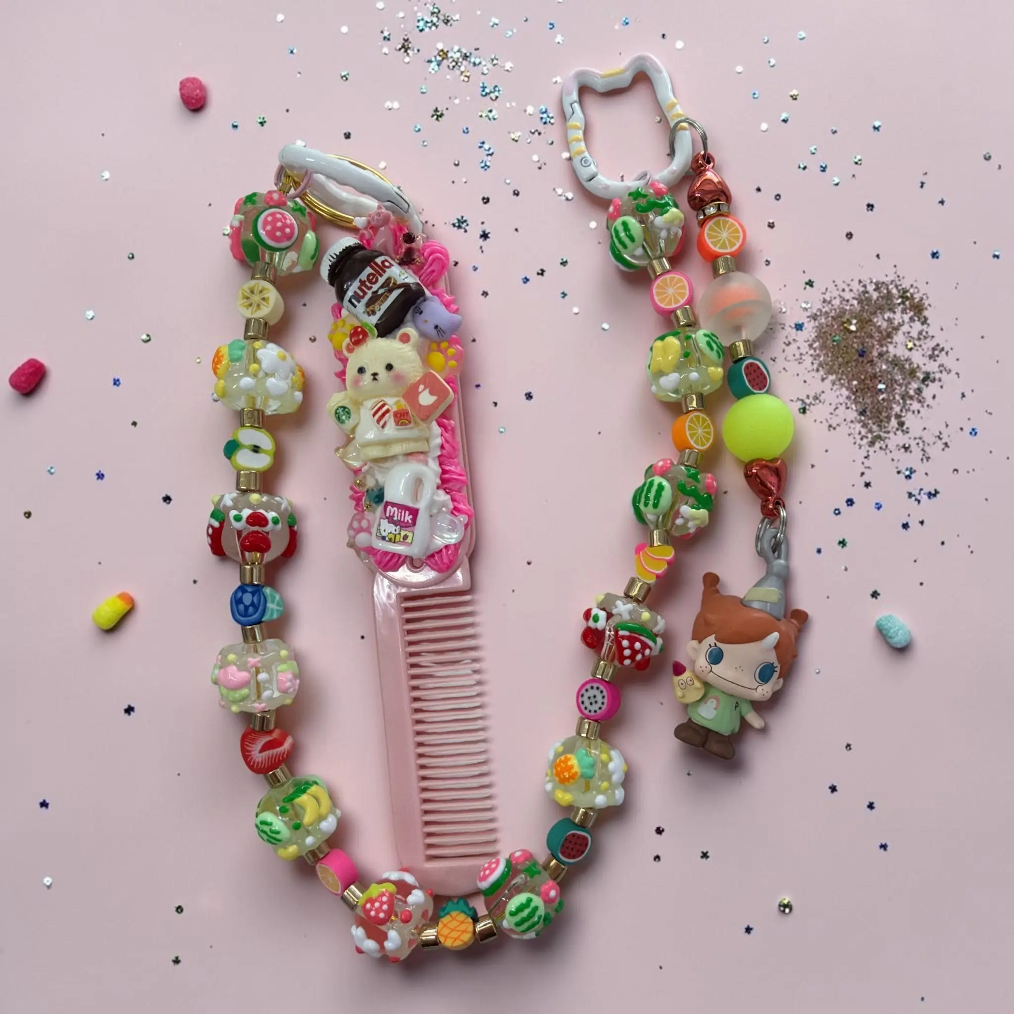 🍓🍒💖 Comb Keychain – Fruit Edition 💖🍒