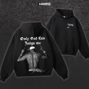 16BARS Tupac T-Shirt Only God Can Judge Me Design Tee, Vintage 2Pac Shirt, Unisex Rap Hip Hop TShirt Summer Wear Gift For Music Fans And Fashion Lovers, Cotton Casual Streetwear