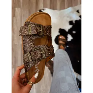 Lainey Studded Sandals- Chocolate