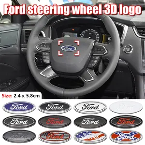 Ford Minimalist Style Car Steering Wheel Center Decorative Sticker, Car Accessories, Tool-Free Installation, Suitable for Car Interior Decoration and Upgrades, Scratch-Resistant, Wear-Resistant, and Smooth to the Touch