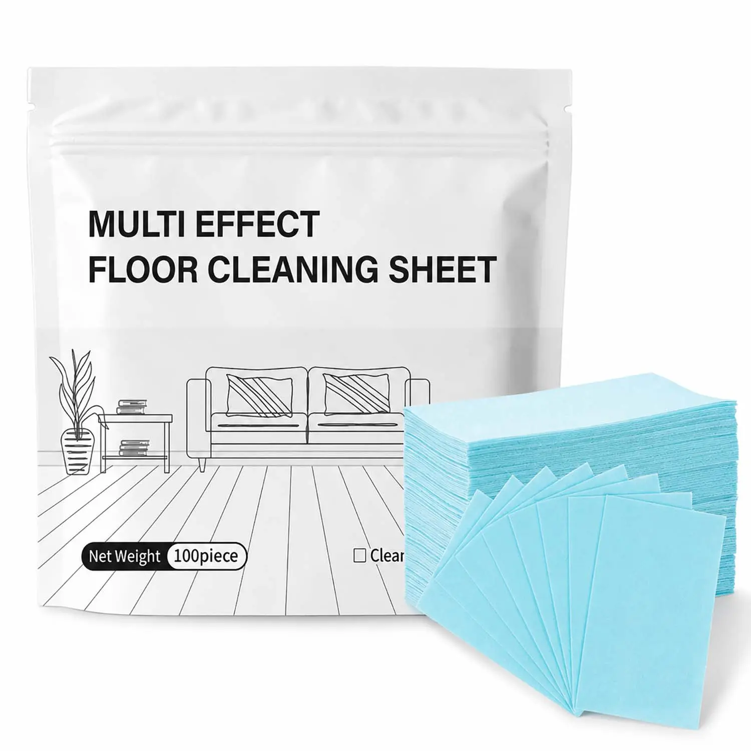 All-Round Floor Cleaner Tablets, 100 Pieces Disinfecting Deodorizing Tabs, Ideal for Home Flooring, Hardwood, Laminate, Ceramic Tile & RV Wall Surface Care