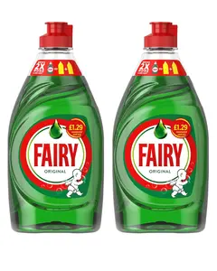 Fairy Original Washing Up Liquid 320ml 2 Pack - Concentrated Dish Soap Original