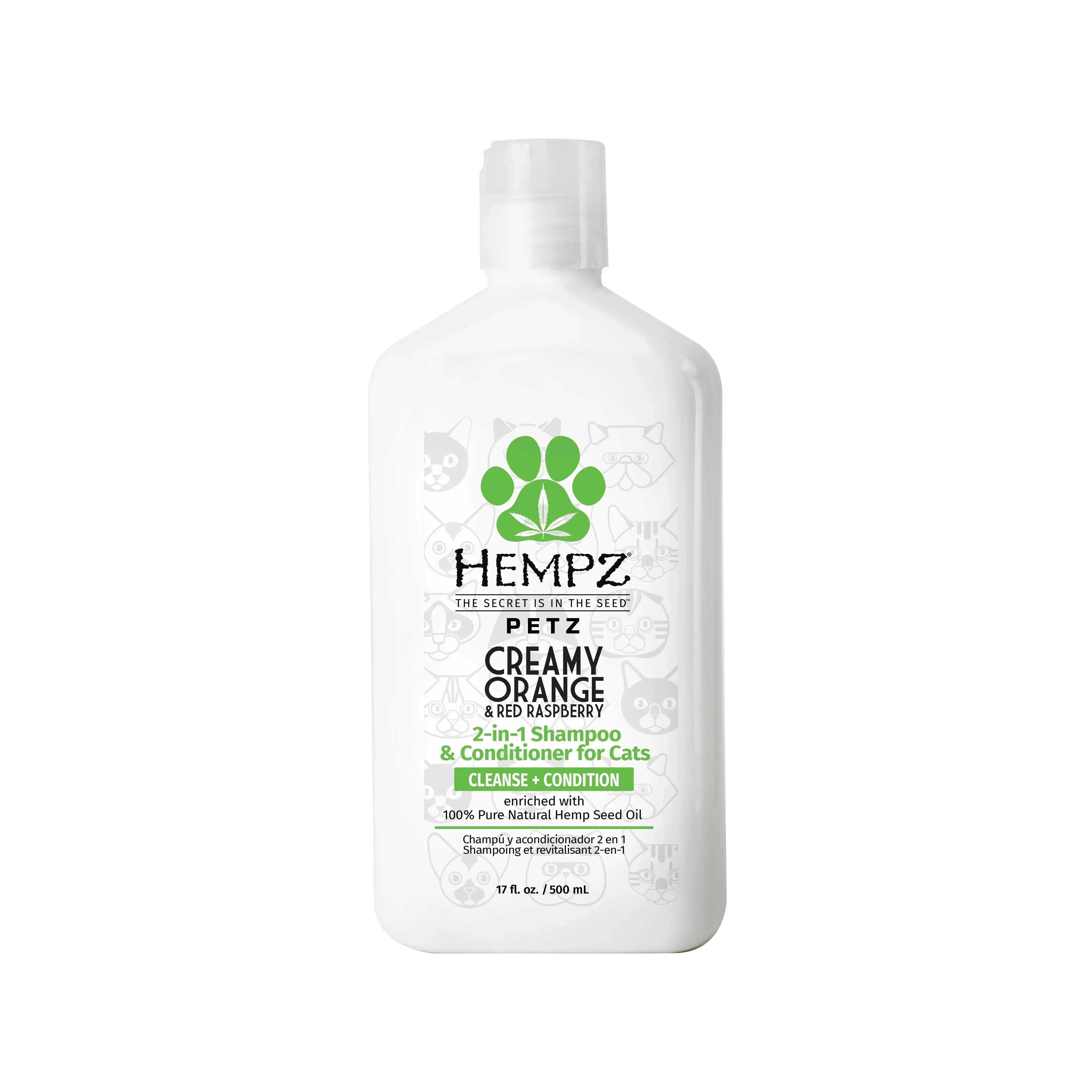 Petz Creamy Orange & Red Raspberry 2-in-1 Herbal Shampoo & Conditioner for Cats